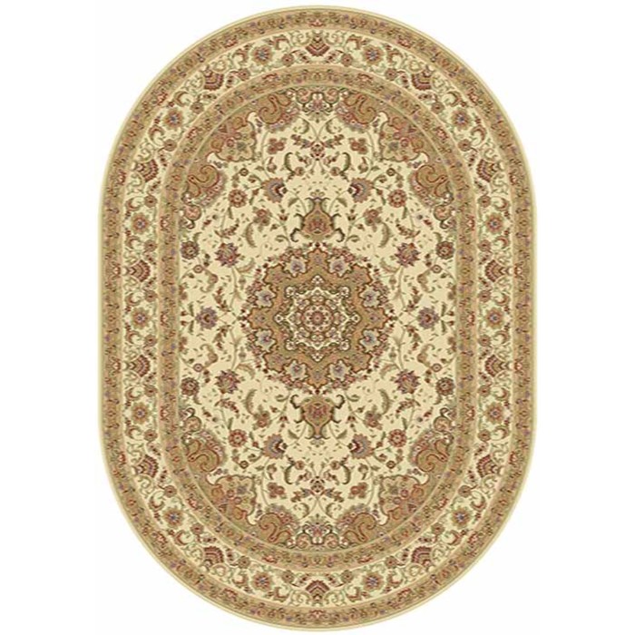 Ковер Heat-set BUHARA d158, 0,8 × 1,4 м, овал, CREAM