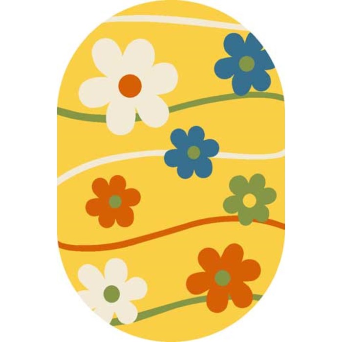 Ковер Fraise CRYSTAL 1021, 0,8 × 1,5 м, овал, YELLOW