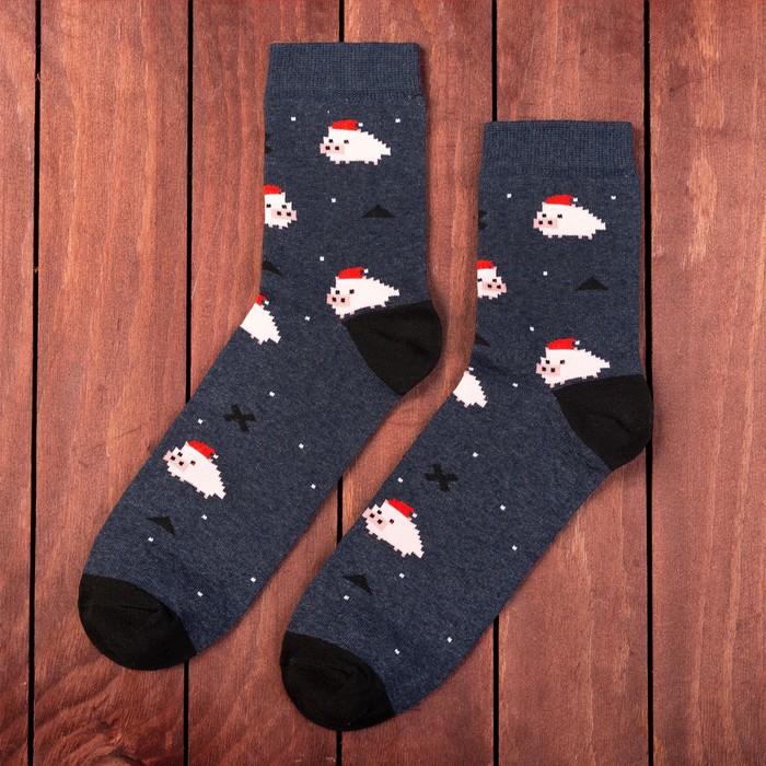 Подарочный набор "Охрюнительной удачи в Новом году" СГфляжка 180 мл, носки р-р 41-44