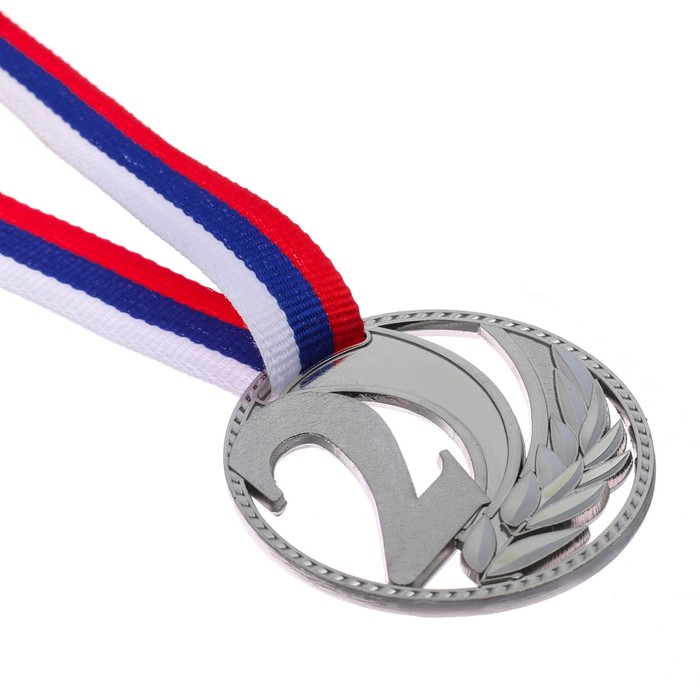 Медаль призовая 081 диам. 5 см. 2 место. Цвет сер
