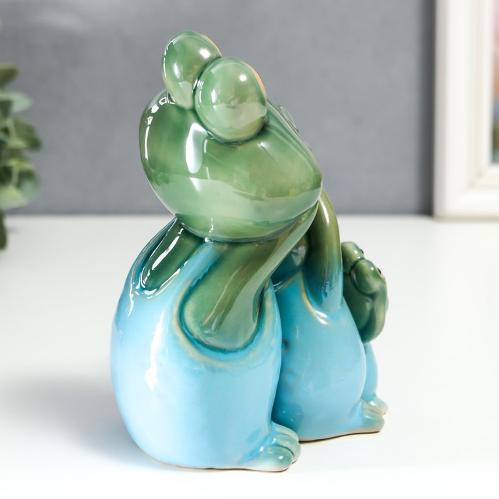 Сувенир керамика "Весёлая семейка лягушат" набор 3 шт 15х10,5х8 см