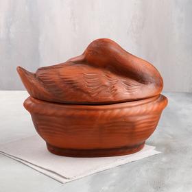 

Жаровня "Лебедь" с декором, красная глина, 3.5 л, микс