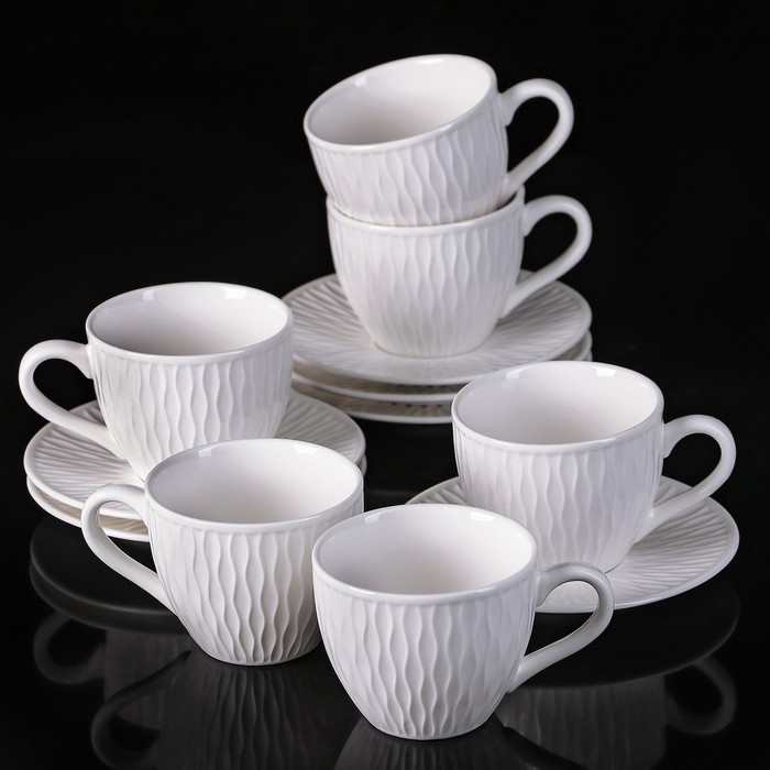 Сервиз чайный "Джессика", 12 предметов: 6 чашек 220 мл, 6 блюдец 14 см