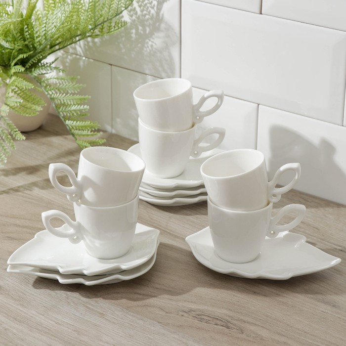 Набор чайный "Эстет", 12 предметов: 6 чашек 90 мл, 6 блюдец 14х10 см
