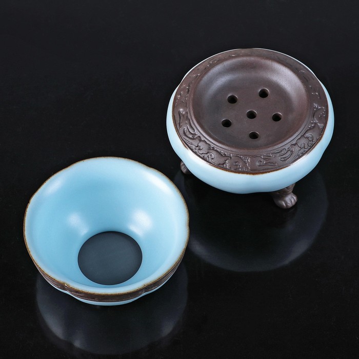 Набор чайный "Небесный", 9 предметов: чашка 70 мл, чахай 200 мл, чайник 200 мл, сито