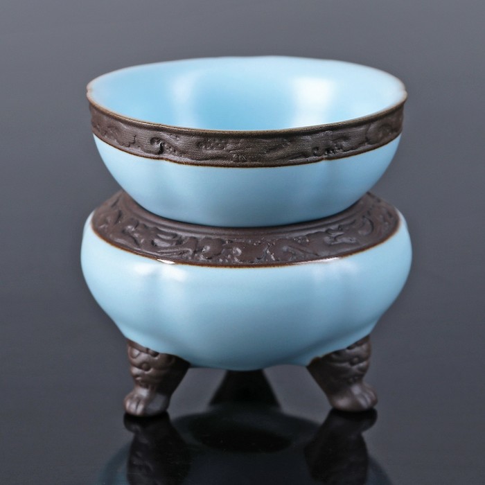 Набор чайный "Небесный", 9 предметов: чашка 70 мл, чахай 200 мл, чайник 200 мл, сито