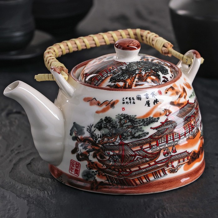 Чайник заварочный 600 мл "Пейзаж", с металлическим ситом