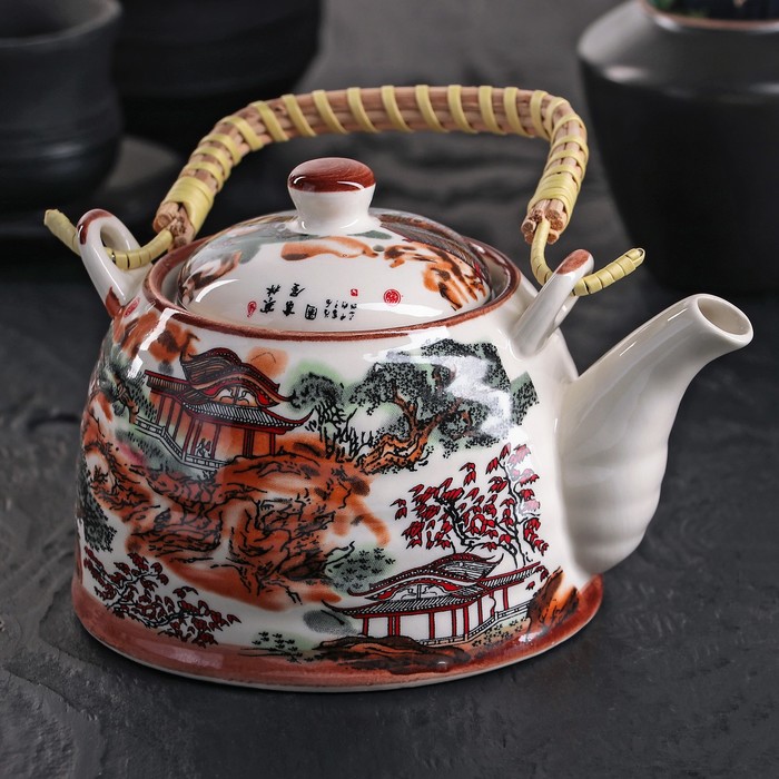 Чайник заварочный 600 мл "Пейзаж", с металлическим ситом