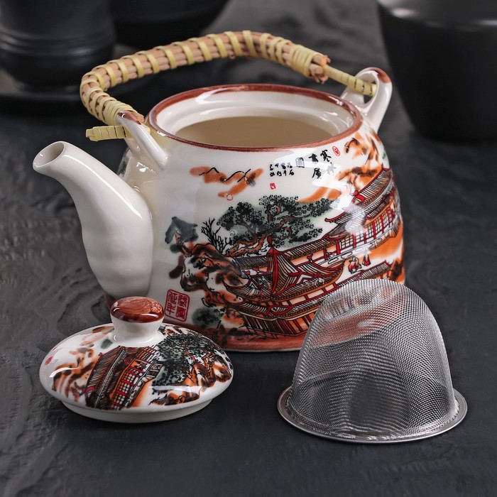 Чайник заварочный 600 мл "Пейзаж", с металлическим ситом