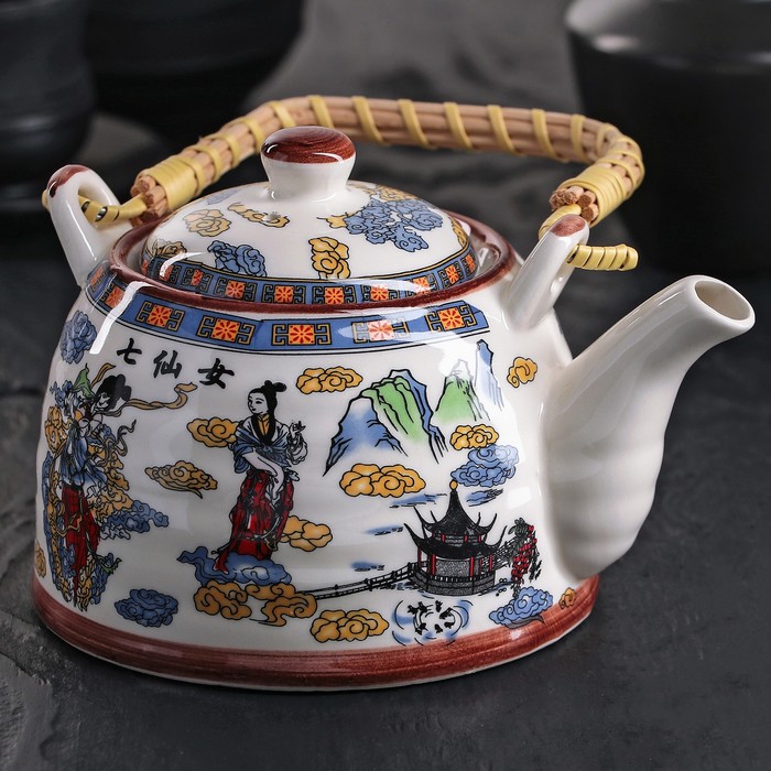 Чайник заварочный 600 мл "Девушка", с металлическим ситом