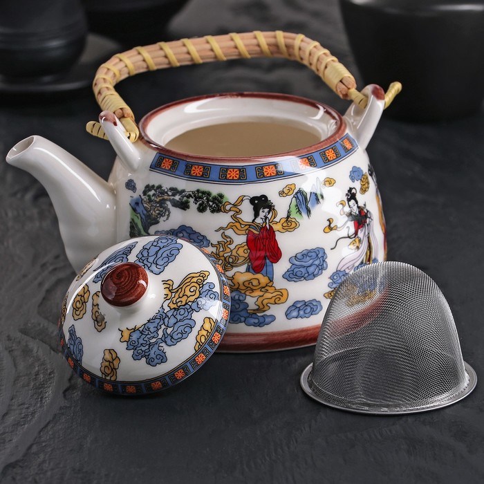 Чайник заварочный 600 мл "Девушка", с металлическим ситом