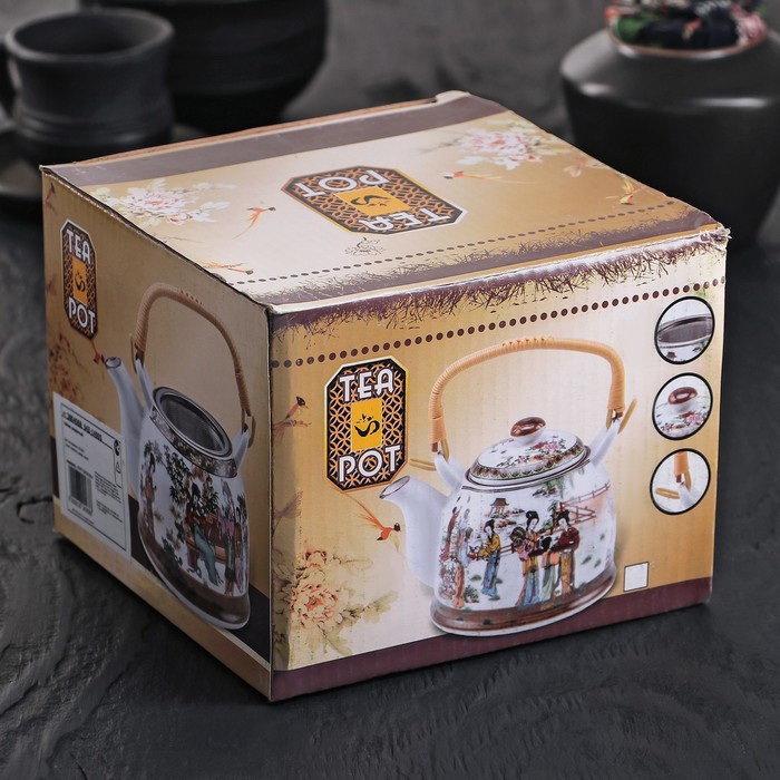 Чайник заварочный 900 мл "Азия", с металлическим ситом