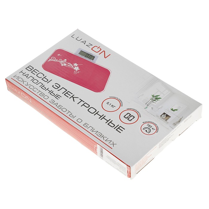 Весы напольные LuazON LVP-1801, электронные, до 180 кг, красные УЦЕНКА