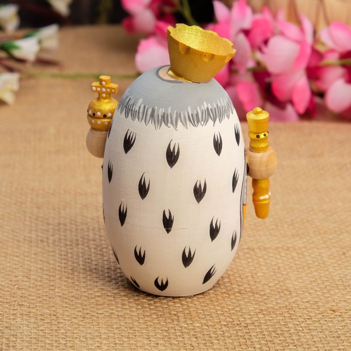 Шкатулка-матрёшка "Царь", 10,5х9х4,5 см