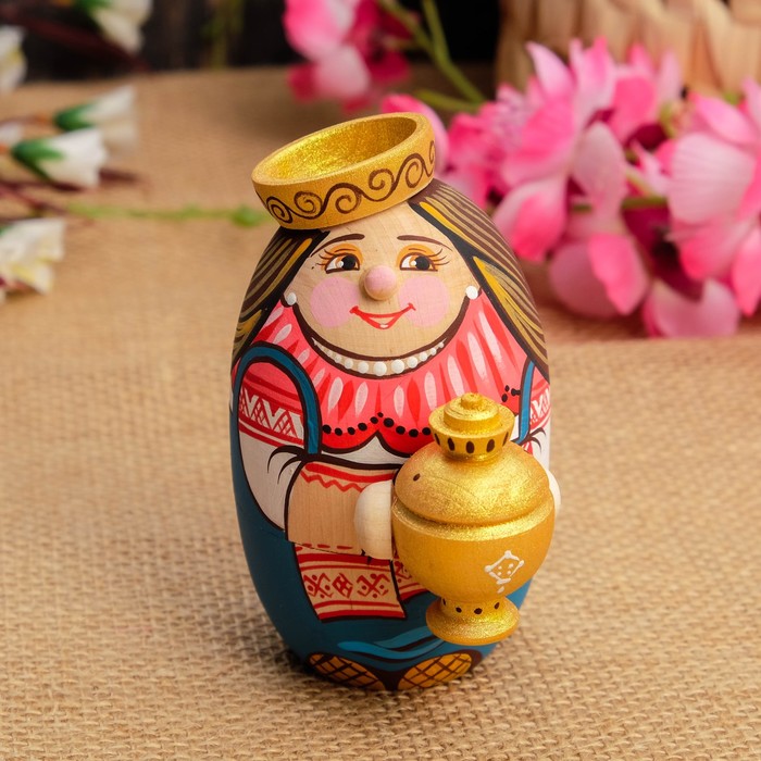 Шкатулка-матрёшка "Чаёвница", 10х7х4,5 см