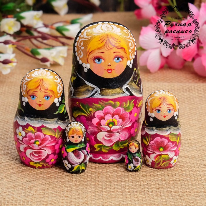 Матрёшка «Добрынка», под гжель, 5 кукольная, 11х6,5х5,5 см