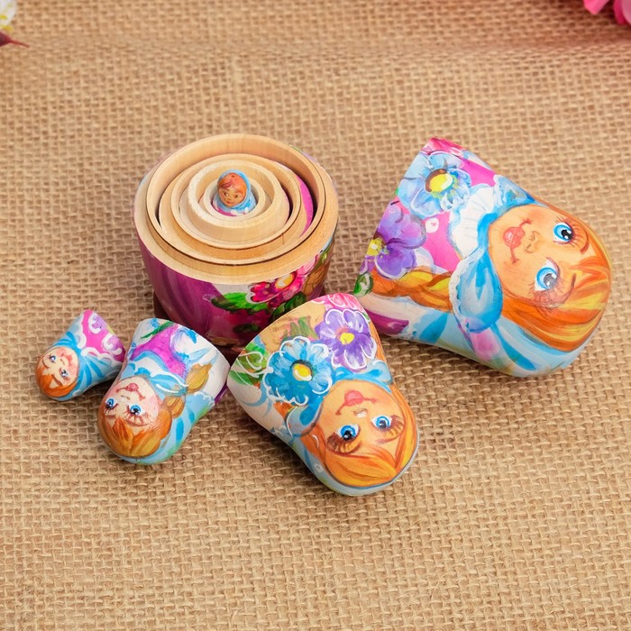 Матрёшка «Добродея», под гжель, 5 кукольная, 11х6,5х5,5 см