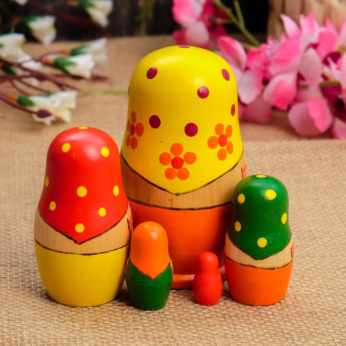 Матрёшка «Журавушка», с выжиганием, 5 кукольная, 11х6,5х5,5 см