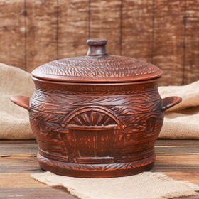 

Супник "Хата", декор, красная глина, 3.6 л