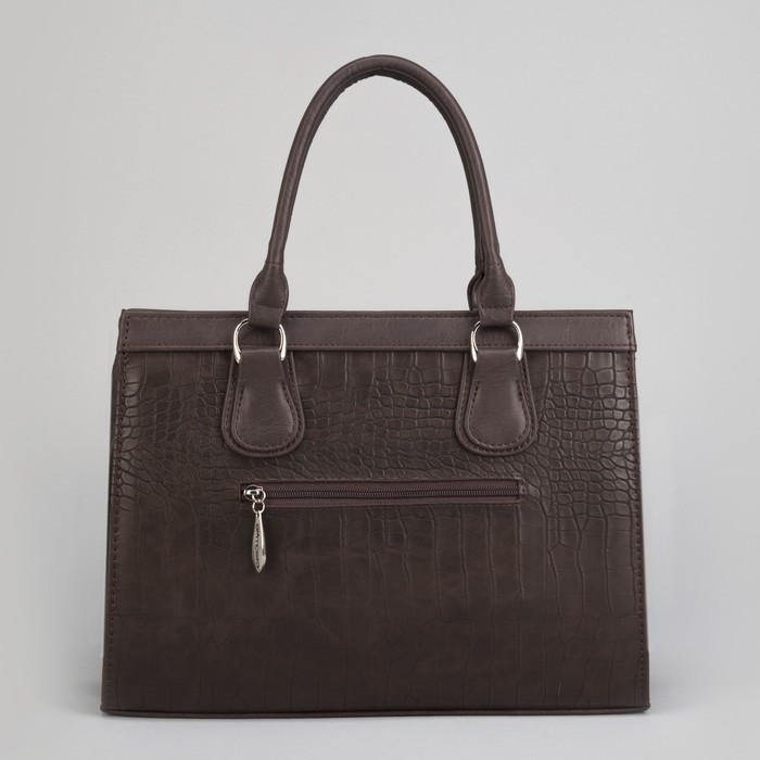 Сумка женская, отдел на молнии, наружный карман, длинный ремень, цвет коричневый