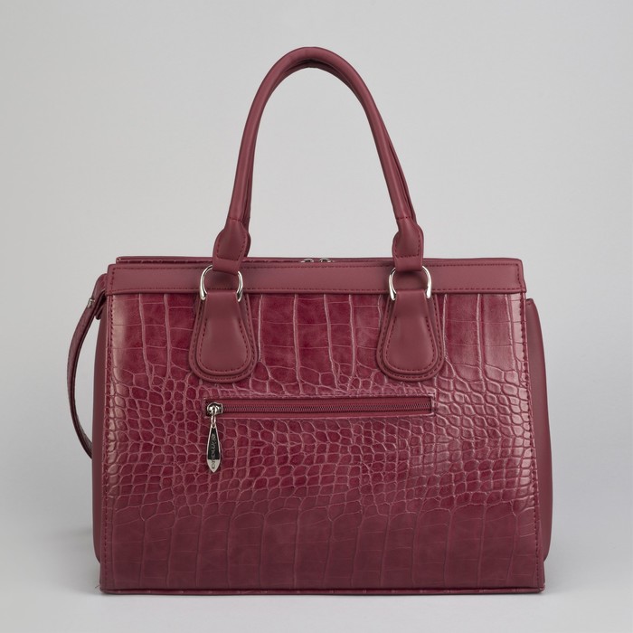 Сумка женская, отдел на молнии, наружный карман, длинный ремень, цвет бордовый