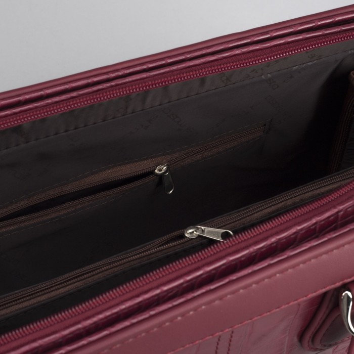 Сумка женская, отдел на молнии, наружный карман, длинный ремень, цвет бордовый