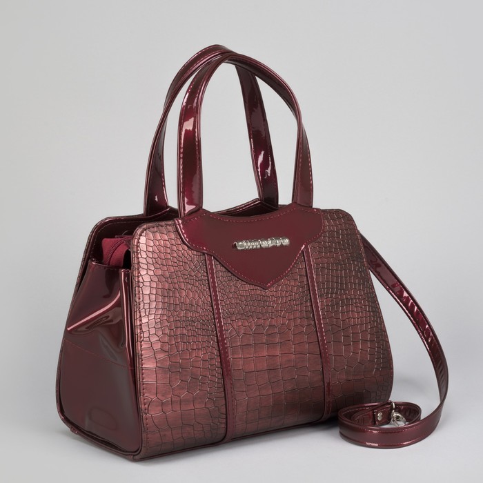 Сумка женская, отдел на молнии, наружный карман, цвет бордовый