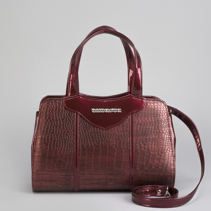 Сумка женская, отдел на молнии, наружный карман, цвет бордовый