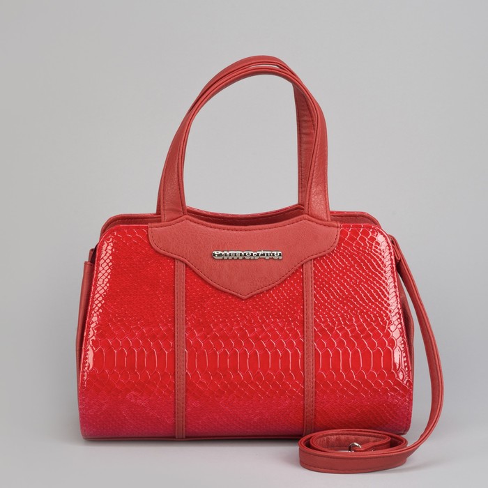 Сумка женская, отдел на молнии, наружный карман, цвет красный