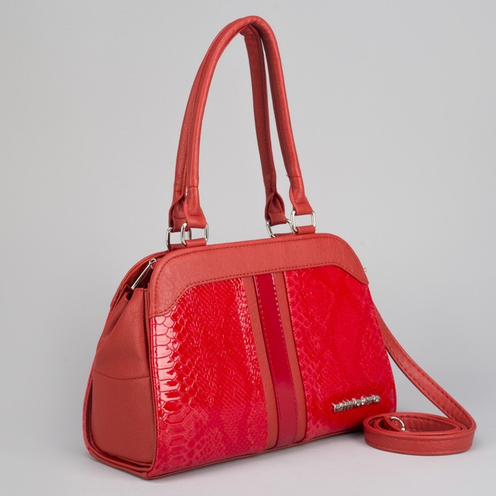 Сумка женская, отдел на молнии, наружный карман, цвет красный