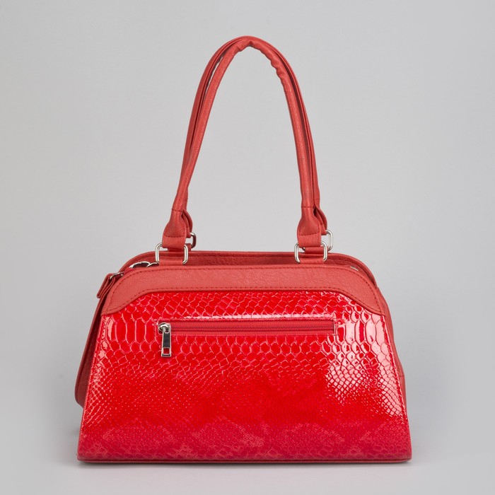 Сумка женская, отдел на молнии, наружный карман, цвет красный