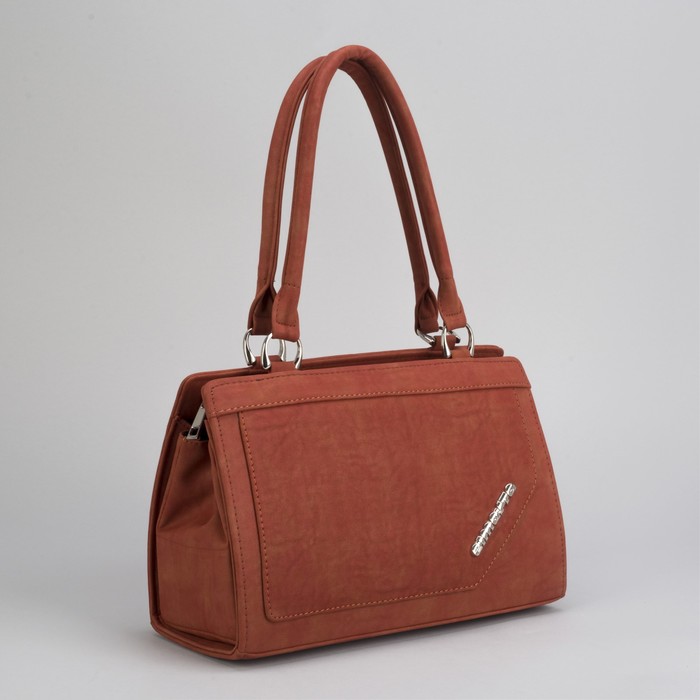 Сумка женская, отдел на молнии, наружный карман, цвет терракотовый