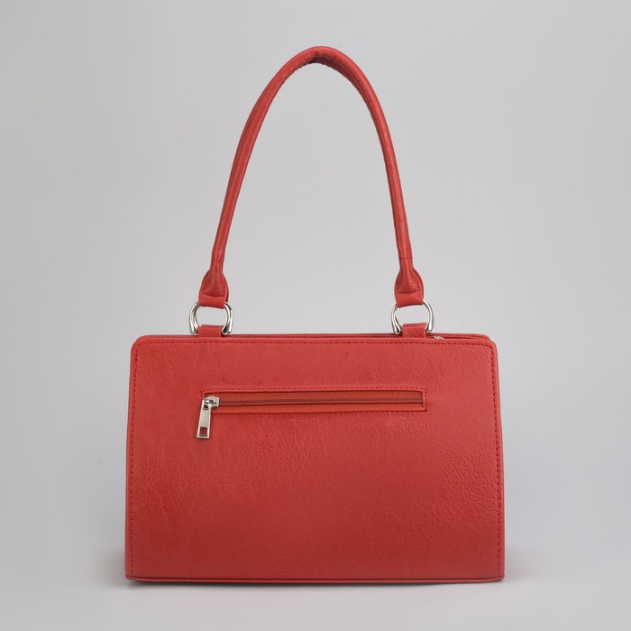Сумка женская, отдел на молнии, наружный карман, цвет красный
