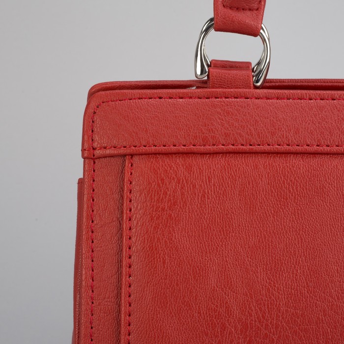 Сумка женская, отдел на молнии, наружный карман, цвет красный