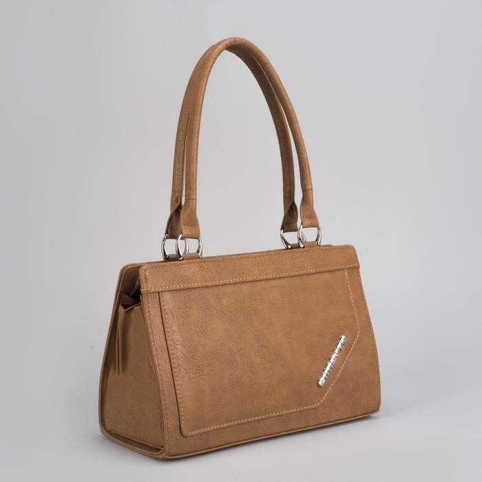 Сумка женская, отдел на молнии, наружный карман, цвет светло-коричневый