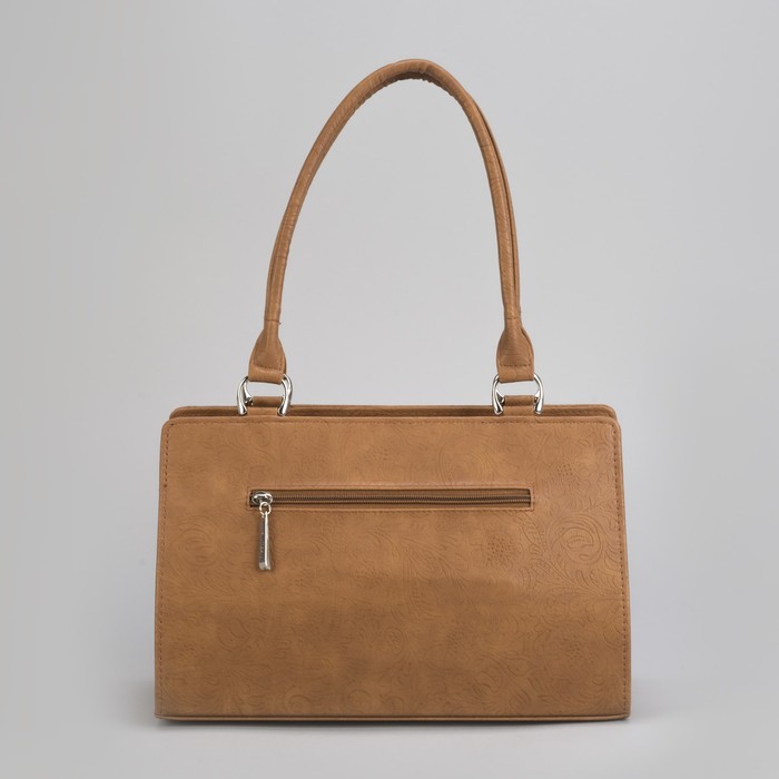 Сумка женская, отдел на молнии, наружный карман, цвет светло-коричневый