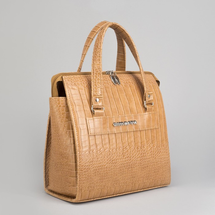 Сумка женская, отдел на молнии, наружный карман, цвет светло-коричневый