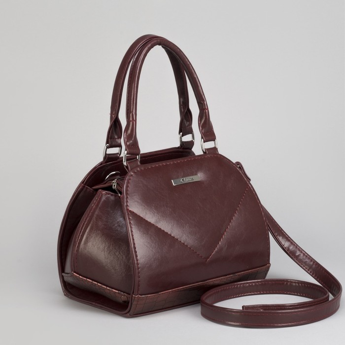 Сумка женская, отдел на молнии, наружный карман, длинный ремень, цвет бордовый