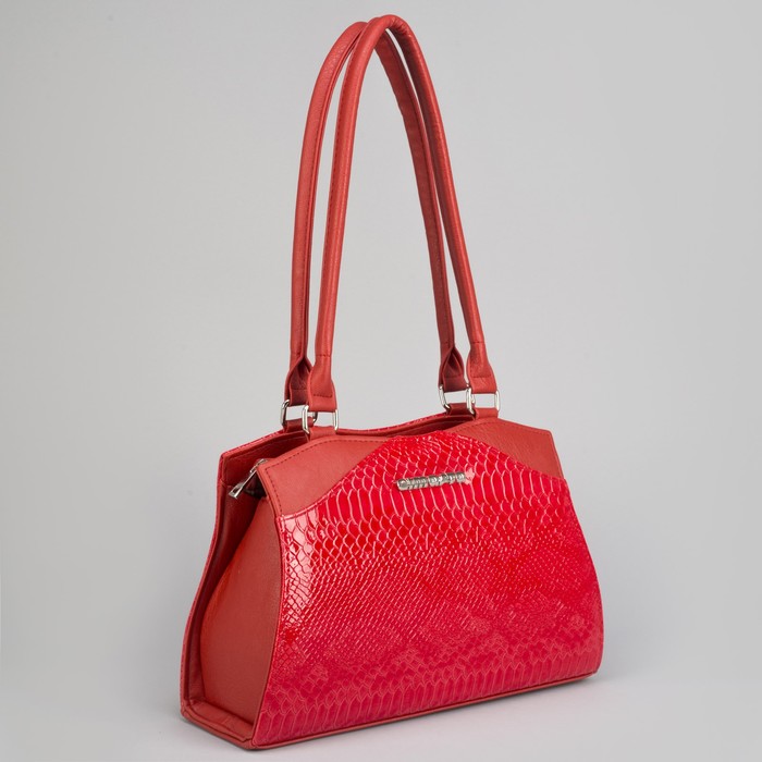 Сумка женская, отдел на молнии, наружный карман, цвет красный