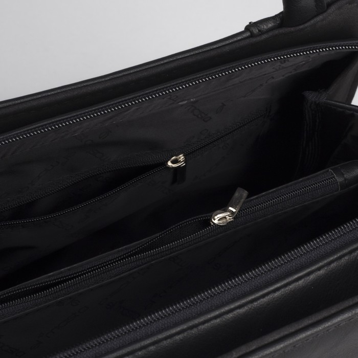 Сумка женская, замша, отдел с перегородкой на молнии, наружный карман, длинный ремень, цвет чёрный