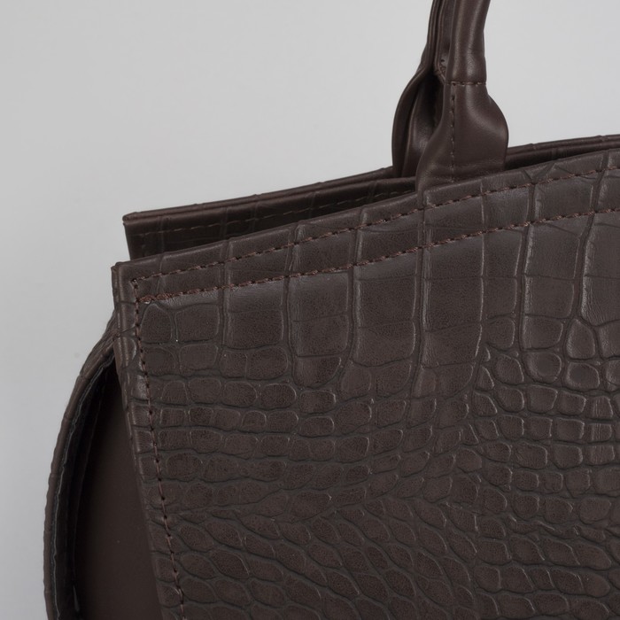 Сумка женская, отдел на молнии, наружный карман, цвет коричневый