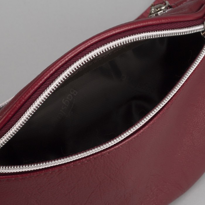 Сумка на пояс, отдел на молнии, наружный карман, цвет красный