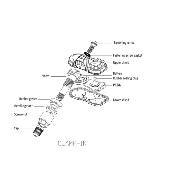 Датчик TPMS Autel MX 315 МГц ФР-00001703, зажимной, программируемый, универсальный