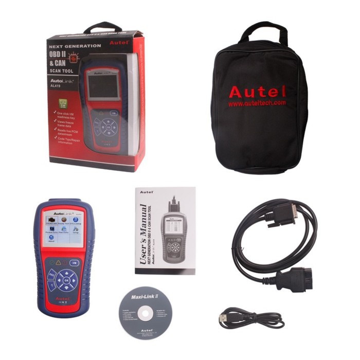Сканер диагностический Autel Autolink AL419, OBD II, TFT color display 320 x 240 dpi, 8-18 В 39577