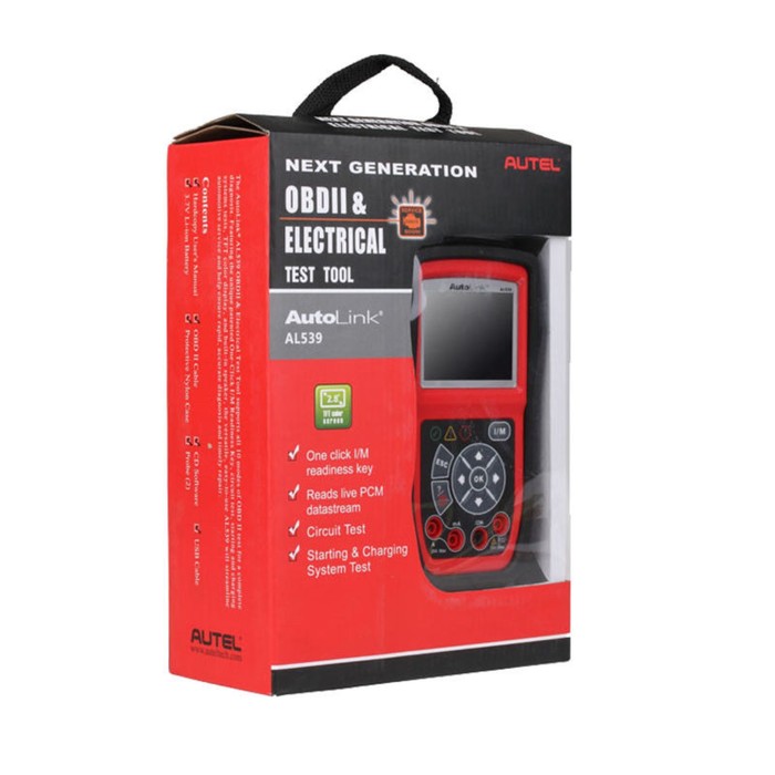 Сканер диагностический Autel Autolink AL539, OBD II, TFT Цветной дисплей (320 x 240 dpi)