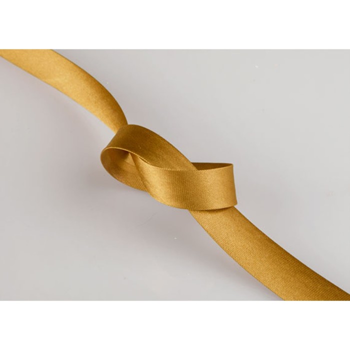 Бейка однотон в рулоне (131 м), ширина 15 мм, цвет золотой