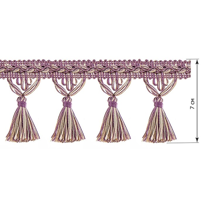 Бахрома в рулоне (25 м), цвет молочный/розовый