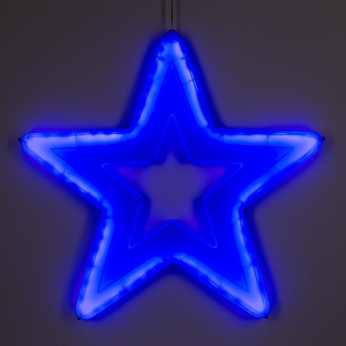 Фигура уличная "Звезда синяя", 56х56х4 см, пластик, 220 В, 3 метра провод, фиксинг, СИНИЙ
