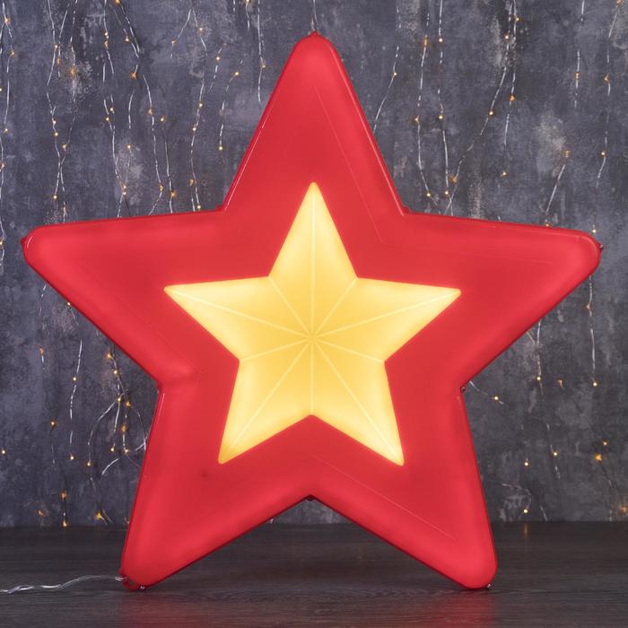 Фигура уличная "Звезда красно-жёлтая", 58х58х4 см, пластик, 220В, 3 м провод, контр. 8р.