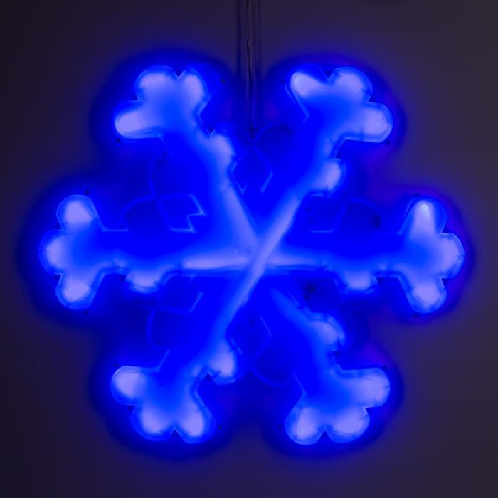 Фигура уличная "Снежинка синяя", 53х53х3.5 см, пластик, 220В, 3 м провод, фиксинг, СИНИЙ